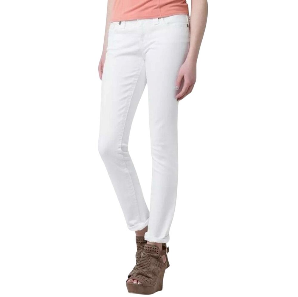 Big Star Women’s Maddie Skinny white jeans, embroidered back pockets, stretch 25